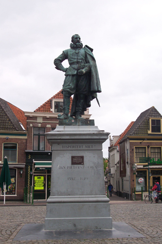 Statue of Jan Pieterszoon Coen in the town square in Hoorn