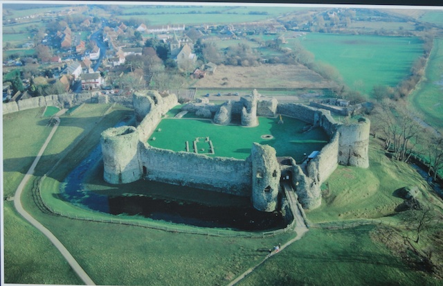 picture of Pevensey castle from the air