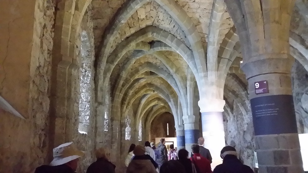 20160519 115713 The dungeon, built on the bones of the rock. These beautiful arches support the whole castle