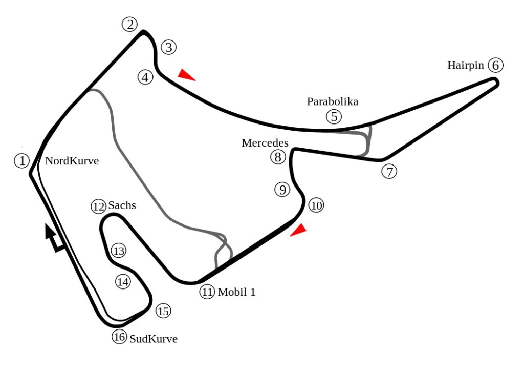 A schematic of the modern tracks
