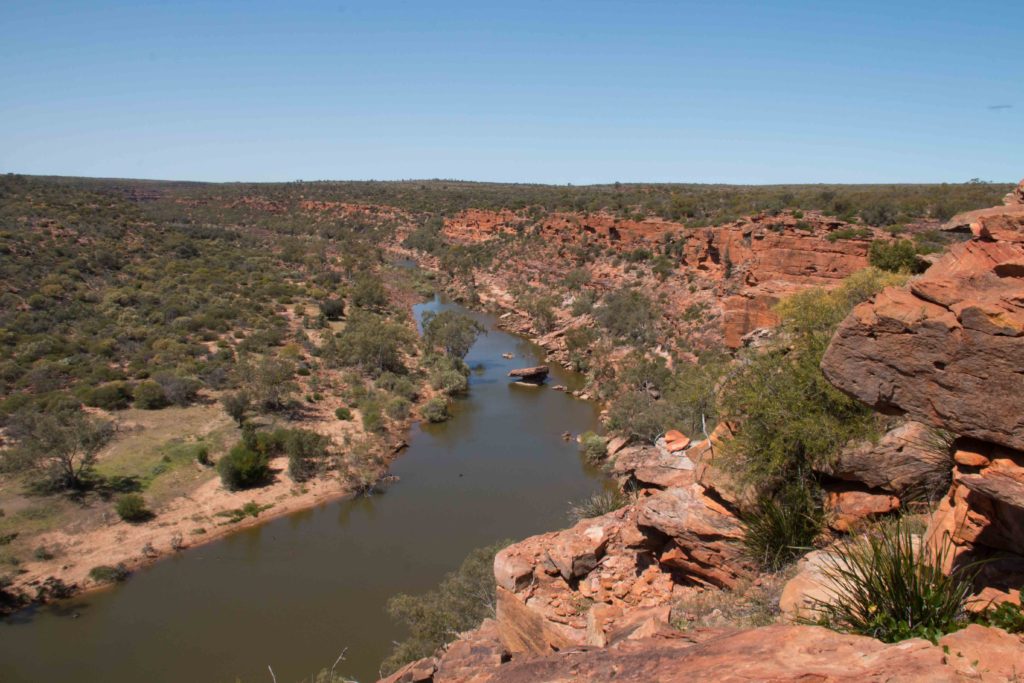 One of the larger stretches of water next to a cliff