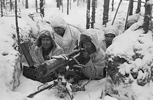 300px A Finnish Maxim M 32 machine gun nest during the Winter War