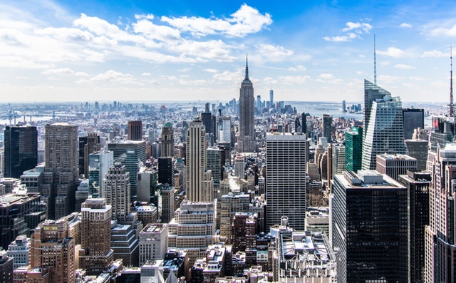 aerial architecture blue sky 466685