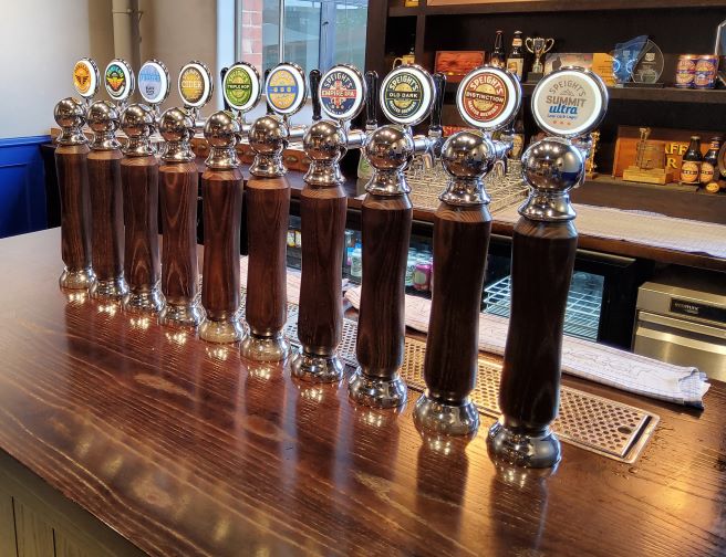 D 13 Beer taps at the end of the Speight brewery tour