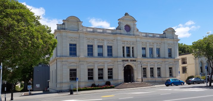 Just one of the grand edifices in Oamaru built from the towns famous white stone