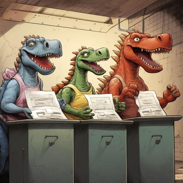 gretavdr dinosaurs voting at an election d1a8c3d2 c74a 4844 93cd 964ea357f230
