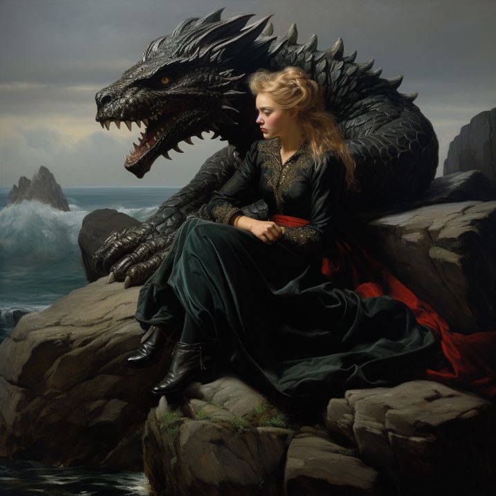 Muse with dragon Muse with dragon