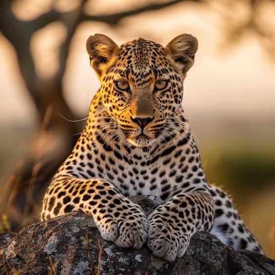 seated leopard
