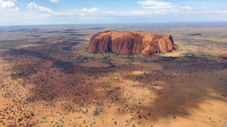 A view of Uluru from the air