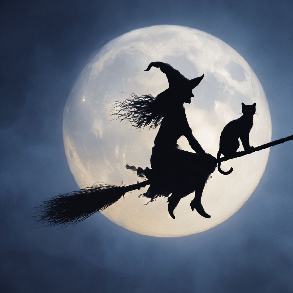 witch on broomstick