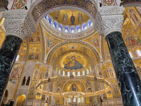 Belgrade cathedral interior showing gold leaf ornate decoration