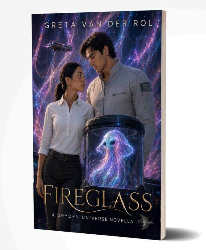 Fireglass is a science fiction romance adventure blending alien mystery, criminal pursuit, and slow burn romance under pressure. Linara Vey enters the Prism Nebula chasing science, not miracles, but what she finds there is alive, powerful, and terrified. When the lumnith is stolen, Linara and undercover cop Kael Reece must outwit criminals, survive betrayal, and return a being made of light to the one place humans fear to enter. For readers who love strange alien life, dangerous space, stubborn heroines, protective heroes, and romance forged in the middle of a rescue mission.