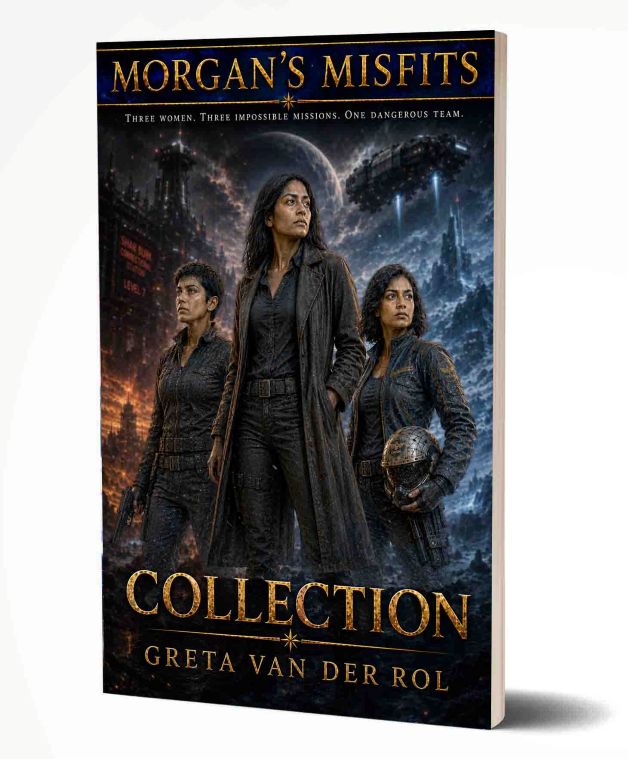 Morgan’s Misfits Rescuing Romila by Greta van der Rol. Features 3 tough women in a sci-fi setting.
